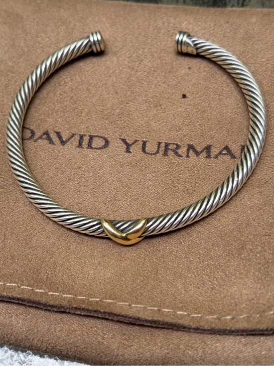 David Yurman Jewelry - David Yurman Cable Cuff Bracelet with gold X